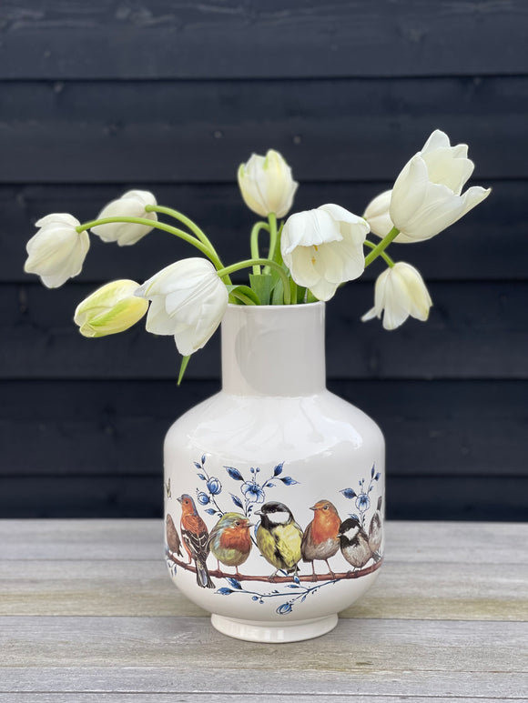 Vase Tall Ball Forest Birds