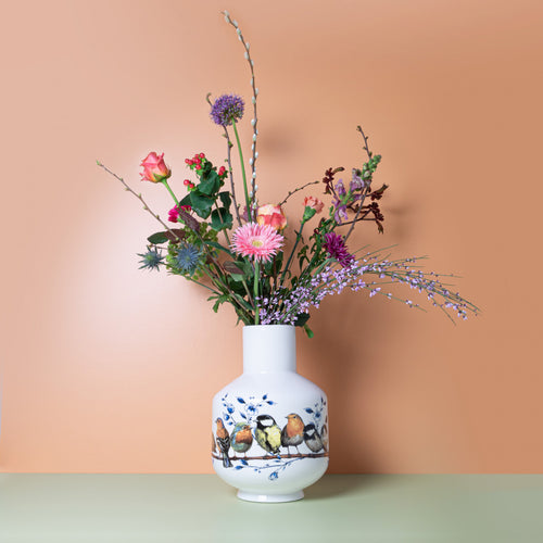 Vase Tall Ball Forest Birds