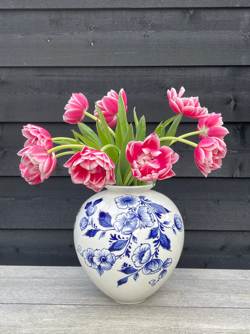 Vase Ball Flower Large with tulips